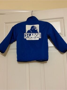 X-Large Little One Blue Gorilla Jacket Reversible Sherpa Lined Kids Vintage OG